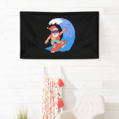 Surfende kerstman spandoek (Insitu)