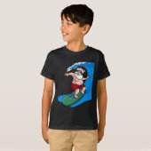 Surfende Kerstman Surfer Kerstmis in juli T-shirt (Voorkant volledig)