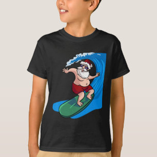 Surfende Kerstman Surfer Kerstmis in juli T-shirt