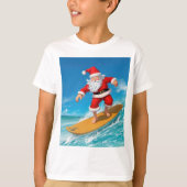 Surfende kerstman t-shirt (Voorkant)