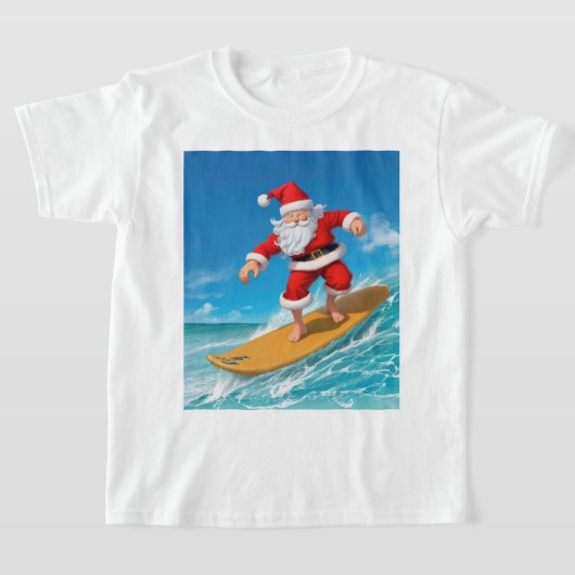 Surfende kerstman t-shirt (Laagn)