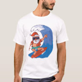 Surfende kerstman t-shirt (Voorkant)
