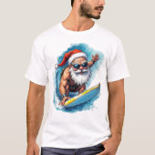 Surfende Kerstman T-shirt (Voorkant)