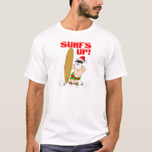 Surfende kerstman t-shirt