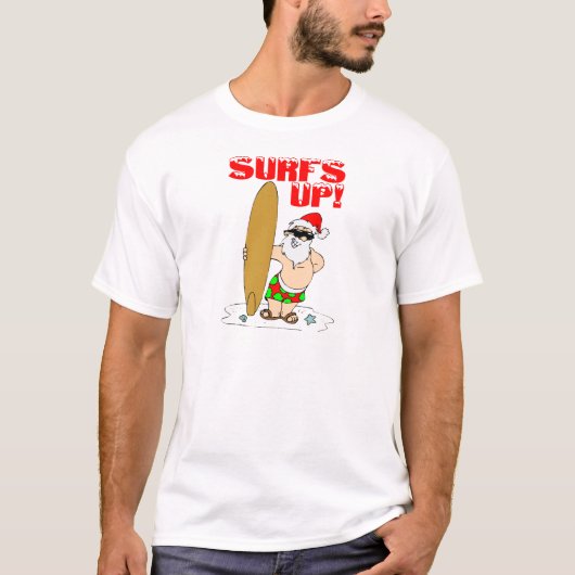 Surfende kerstman t-shirt (Voorkant)