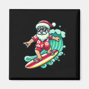 Surfende Kerstman Tropische Kerstvakantie Kerstmis Magneet