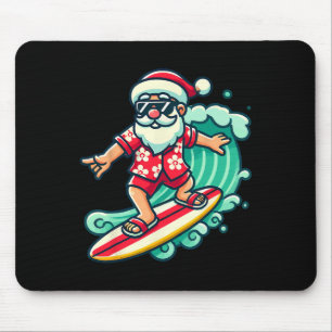 Surfende Kerstman Tropische Kerstvakantie Kerstmis Muismat