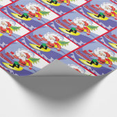 Surfende kerstmis cadeaupapier (Hoek)