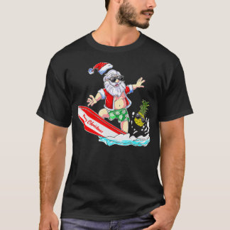 Surfende Kerstmis met kerstvakantie in kerstmis in T-shirt