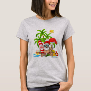 Surfende kerstpyjama's met kerstmis Funny Xmas T-shirt