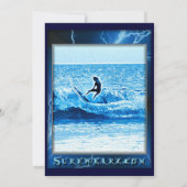 Surfende kerstuitnodiging kaart (Achterkant)