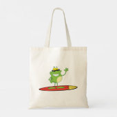 Surfende kikker met zonnebril tote bag (Achterkant)