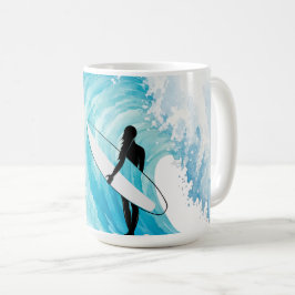 Surfende koffiemok
