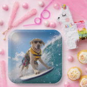Surfende Labrador Retriever Papieren Bordje (Feest)