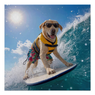 Surfende Labrador Retriever Perfect Poster