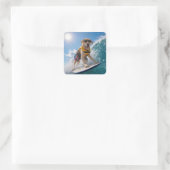 Surfende Labrador Retriever Vierkante Sticker (Tas)