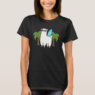 Surfende Lama Schattig Tropisch Surfen Cria T-shirt