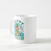 Surfende Leprechaun Hawaiian St Patricks Day Koffiemok (Voorkant links)