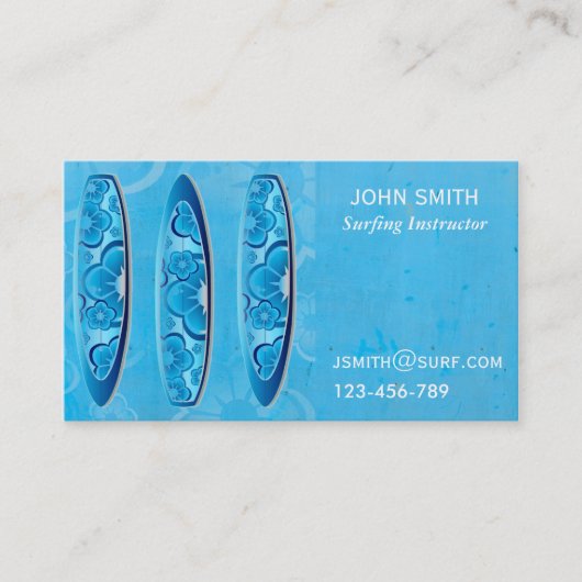Surfende leraar Surf Instructor freelance Visitekaartje (Voorkant)