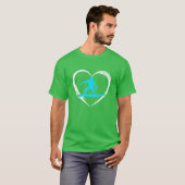 surfende liefdes meisje t-shirt (Voorkant volledig)