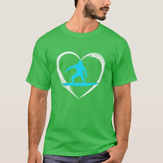 surfende liefdes meisje t-shirt (Voorkant)