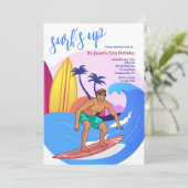 Surfende man kaart (Staand voorkant)