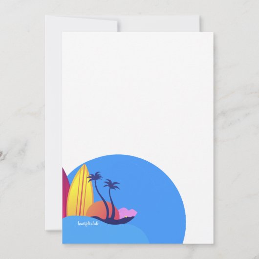 Surfende man kaart (Achterkant)