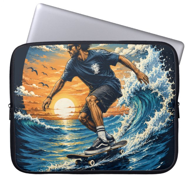 Surfende man op de golven  laptop sleeve (Voorkant)