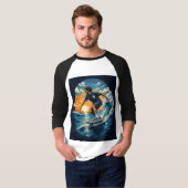 Surfende man op de golven  t-shirt (Voorkant volledig)