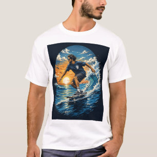 Surfende man op de golven  t-shirt