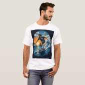 Surfende man op de golven t-shirt (Voorkant volledig)