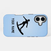 Surfende man op surfplank, klassieke pose - voeg n iPhone 16 hoesje (Achterkant horizontaal)