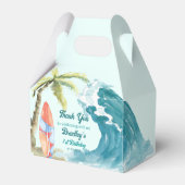 Surfende nautische strandtropische partij bedankdoosjes (Voorkant Zijde)