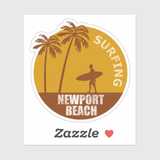 Surfende Newport Beach Sticker (Vel)