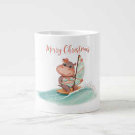 Surfende Nijlpaard Bikini Kerst Grote Koffiekop