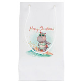 Surfende Nijlpaard Bikini Kerst Klein Cadeauzakje