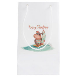Surfende Nijlpaard Bikini Kerst Klein Cadeauzakje