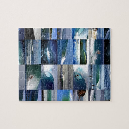 Surfende oceaangolven montage legpuzzel (Horizontaal)