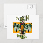 Surfende papegaai briefkaart (Voorkant / Achterkant)