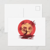 Surfende paradijs briefkaart (Voorkant / Achterkant)