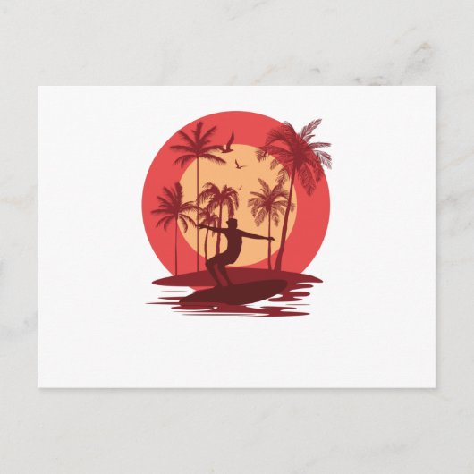 Surfende paradijs briefkaart (Voorkant)