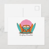 Surfende paradijs briefkaart (Voorkant / Achterkant)