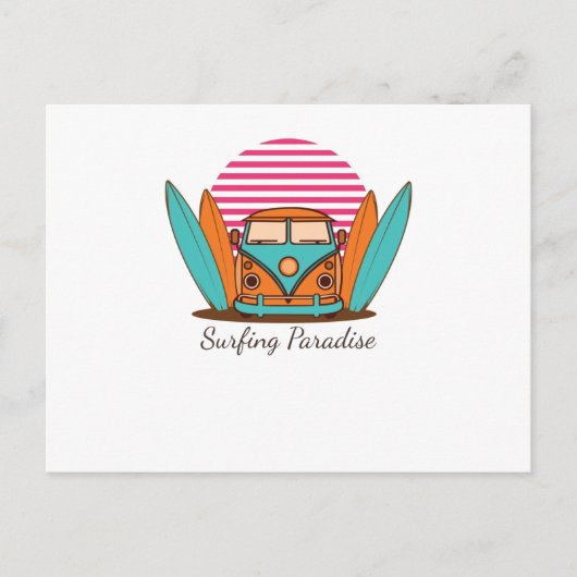 Surfende paradijs briefkaart (Voorkant)