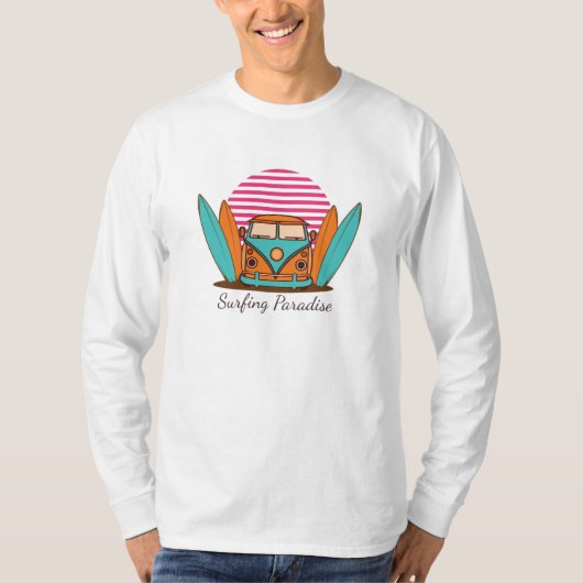 Surfende paradijs t-shirt (Voorkant)