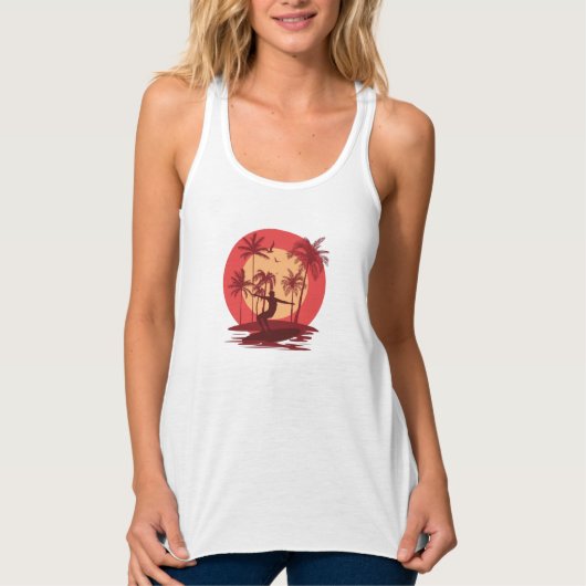 Surfende paradijs tanktop (Voorkant)