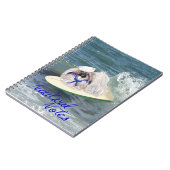 Surfende pekingese hond notitieboek (Linkerzijde)