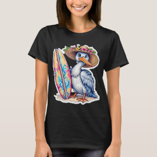 surfende pelikaan t-shirt