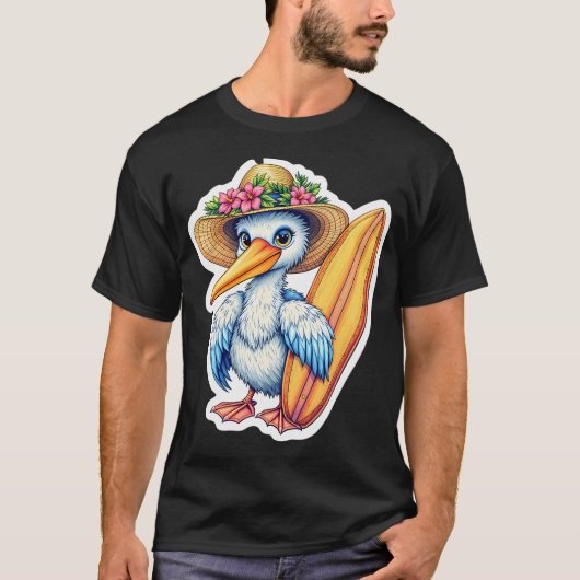 surfende pelikaan t-shirt (Voorkant)