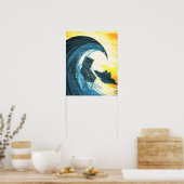 Surfende pinbalmachine poster (Keuken)