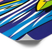 Surfende Pop Art Poster (Hoek)